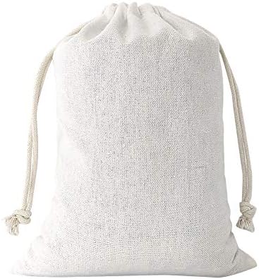 Sumdirect 20pcs Algodão bolsas de musselina, pequenos sacos de presente leves brancos com bolsas respiráveis ​​com sacos