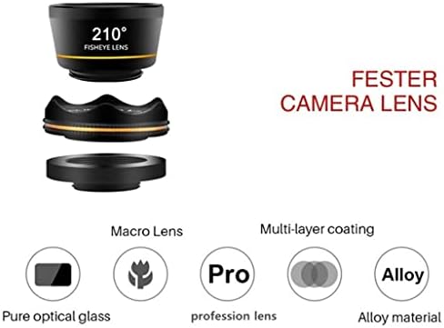 Yebdd Universal 3 em 1 kits de lente da câmera do telefone 210 graus lente de peixe lente