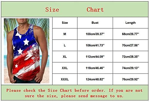 Tampa do tanque havaiana masculina do XXBR, Independence Day Sleeseless Tops Summer Summer Loose Casual Beach Seaside Top