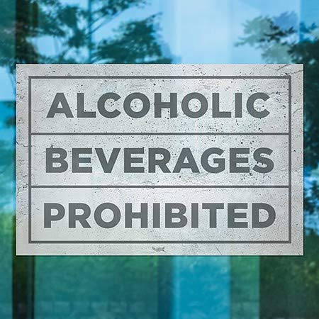 CGSignLab | Bebidas alcoólicas proibidas -cinza -cinza Anexo da janela | 27 x18