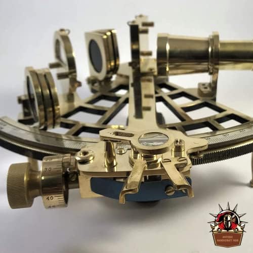 Navegação de sextant de artesanato antigo | Sextant real | Sextante trabalhando | Sextant Astrolabe Vintage Funcional original Antique
