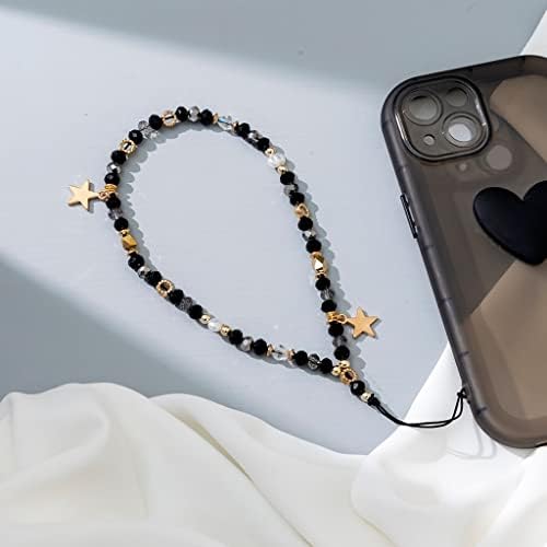 Cadeia de telefone celular pendente de lepsjgc acrílico com miçangas de corda pendurada jóias de colapso celular de corda