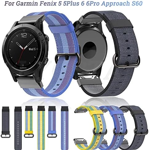 Daseb 22mm Nylon Watchband para Garmin Fenix ​​6 6x Pro pulseira de pulseira Fenix ​​5 5Plus 935 S60 Quatix5 RELUMA