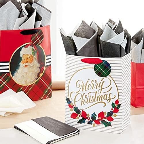 Hallmark Branco, Preto e Ivory Papel de lenços a granel para embalagem de presentes para sacos de presente, casamentos, formaturas, Dia dos Namorados, Natal