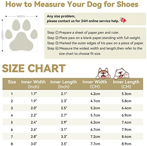 Sapatos de cachorro para botas de cães pequenos para calçadas de neve de inverno para pavimentos quentes para filhote com faixa