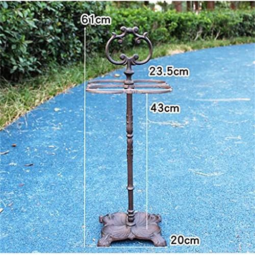 LSDJGDDE Ferro fundido vintage 4 Ring Umbrella Stand Stand Agradecedor Rack de Armazenamento Antigo Home Homernista