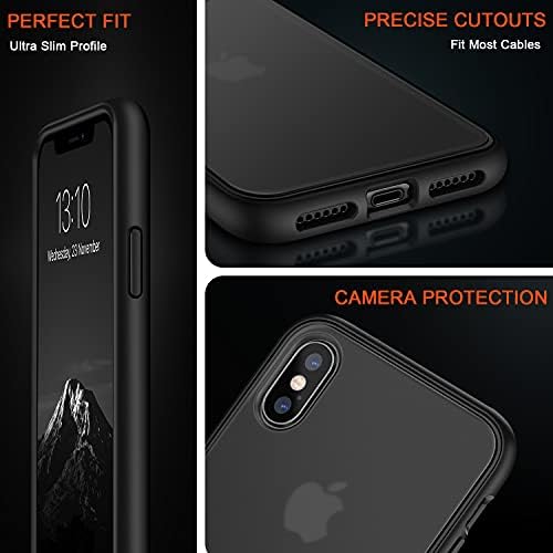 Tendlin Compatível com iPhone XS max capa translúcida fosca de costas com um para -choques de silicone macio estojo confortável