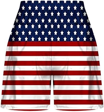 Shorts do Dia da Independência de Lmdudan para mulheres shorts de natação rápida da bandeira americana impressão de calças curtas