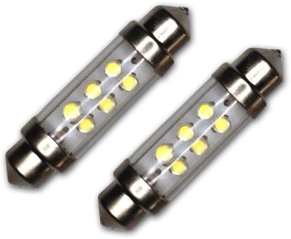 TuningPros LED-42M-B6 Festoon 42mm Lâmpadas LED, 6 LED Blue 2-PC Conjunto