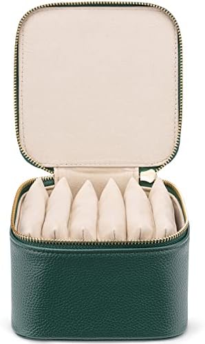 Caixa de jóias de viagem Vlando com 6 bolsos com zíper de jóias de veludo, caixas de armazenamento de jóias premium de pétalas para mulheres presentes para meninas