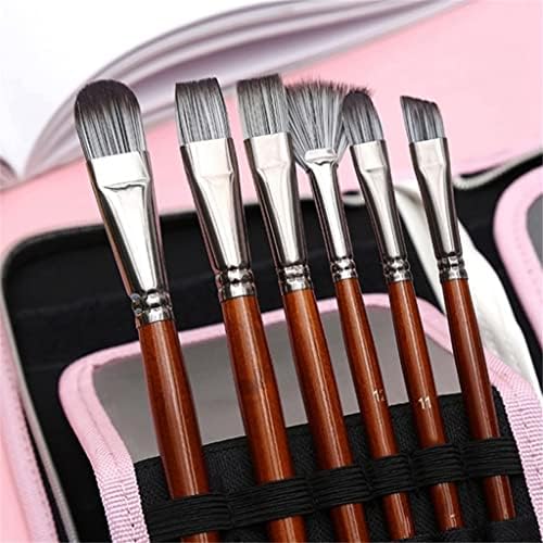 Hnkdd 18pcs Artista Pinto Brush Conjunto de madeira lida com pincéis de tinta cabelos com pintura de pintura de pintura de esponja