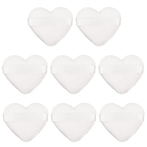 8pcs Heart Poffs Face Makeup Puffs esponjas cosméticas de pó de pó solto para contorno, sob os olhos e cantos, ferramentas de maquiagem