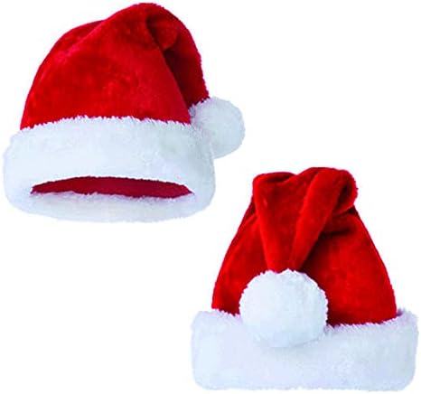 2Pack Christmas Papai Noel, chapéu de férias de natal para adultos ， Unisex Velvet Papai Noel Hat, Festas de Festas