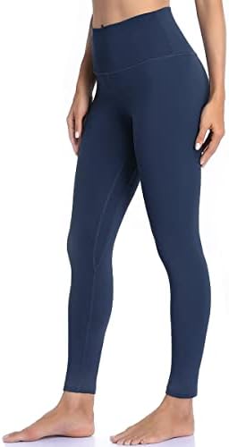 Calça de ioga de cintura alta feminina de Elsmorr, calça de treino de controle de barriga para mulheres de 4 vias de perneiras atléticas de corrida