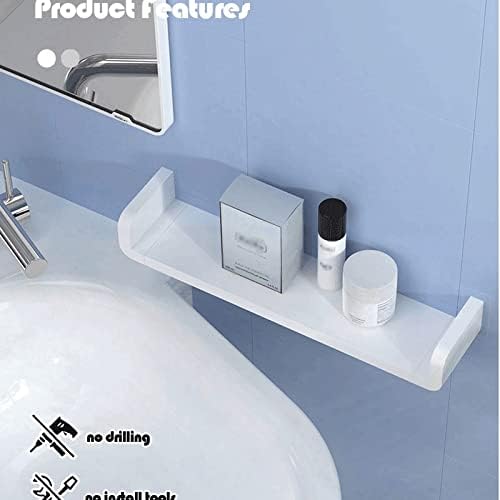 Jahh Bathrown Shelf Storage Organizer prateleiras de parede impermeabilizadas de plástico branco acessórios de banheiro sem perfuração