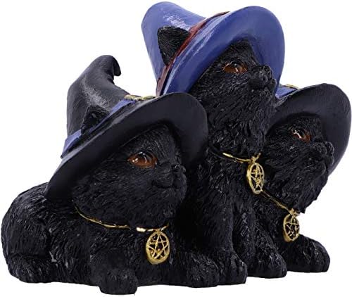 Nemesis agora Felinos familiares Black Cats in Witches Hats Fatuine, 9,8 cm
