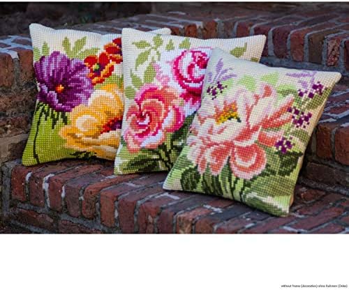 VERVACO Counted Cross Stitch Cushion Kit 16 x16-Roses