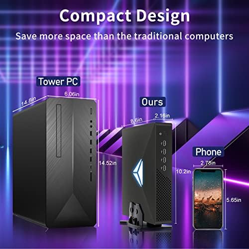 MSECORE Mini PC com placa gráfica RTX3050, Core i9-9900T | 64G DDR4 RAM | 1T NVME SSD, Computador de Desktop Gaming, Wi-Fi 6,