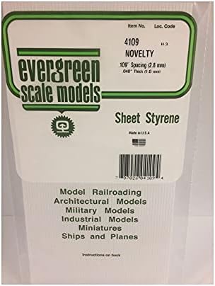 Evergreen 4109 - placa de plástico, 1 x 150 x 300 mm, largura da ranhura 2,7 mm, 1 peça.
