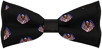 Forsjhsa American Bandle and Eagle Men's Pré-amarrado laço de arco de gravata