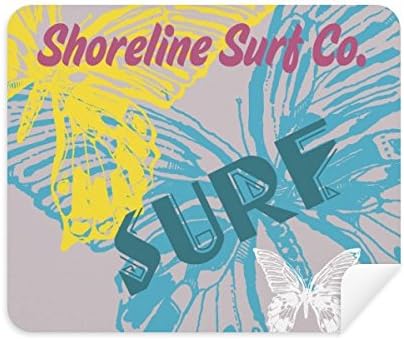 Summer Shoreline Surf Butterfly Limpeza de pano Clearner 2pcs Camurça tecido