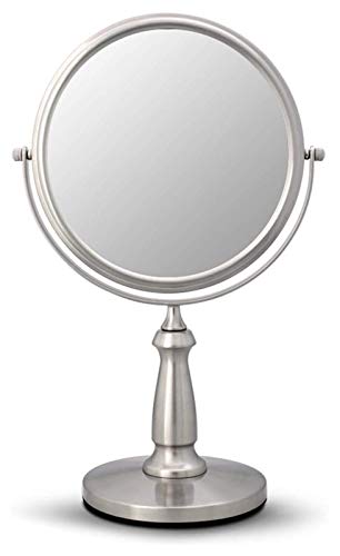 Espelho de espelho de maquiagem espelho, espelho de ampliação dupla face, espelho de maquiagem de metal retro europeu, espelho de casamento, espelhos de prata para mesa