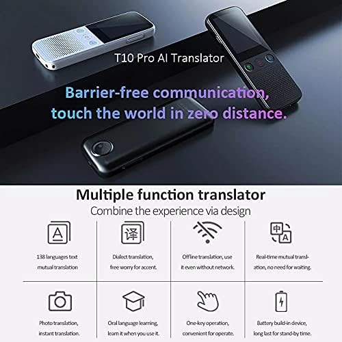 Liruxun Smart Voice Translator 137 Multi idiomas em tempo real Online Instant Off Line Translation Ai Learning Conversão T10 Pro