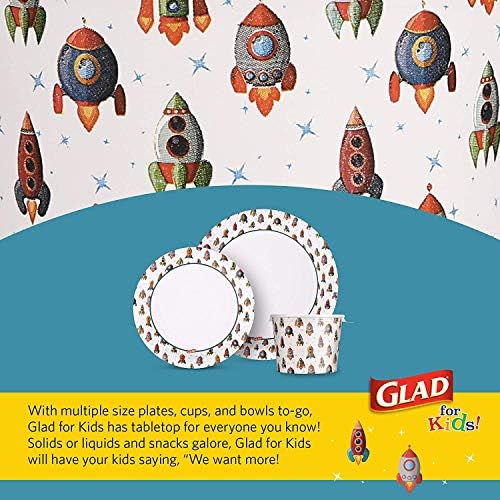 Feliz para crianças de foguete para crianças pratos de papel, 20 contagem - 6 pacote | Pequenos pratos de papel redondo