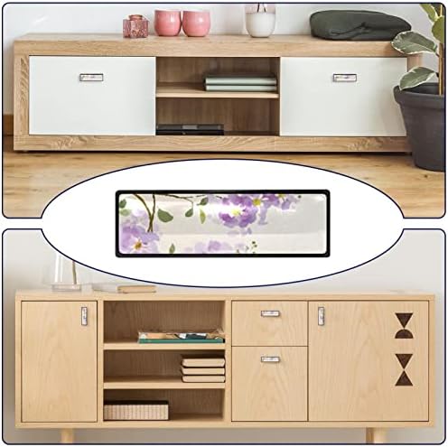 Guerotkr 4 PCs, alças de armário de retângulo, botões de armário, botões de cômoda, alças para armários e gavetas, padrão de planta