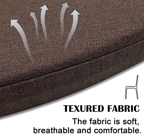 Almofada de cadeira de Ezkamfort com laços para cadeiras de jantar 17 x 16,5 polegadas não deslizam e confortável almofada