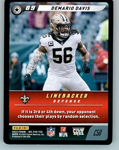 2022 Panini Five NFL #C50 DeMario Davis New Orleans Saints NFL Futebol Trading Card