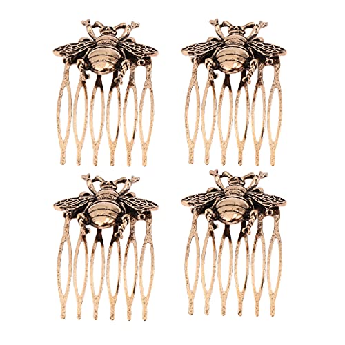 Minkissy 4pcs Vintage Hair pente abelha desenho animado pente de cabeceira de cabelos para cabelos acessórios para banquetes