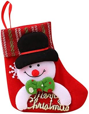 Meias de Natal Saco de meias de Natal e meias suspensas de Natal para decoração de festa e desenho animado de Natal Red Set Garland Woodla