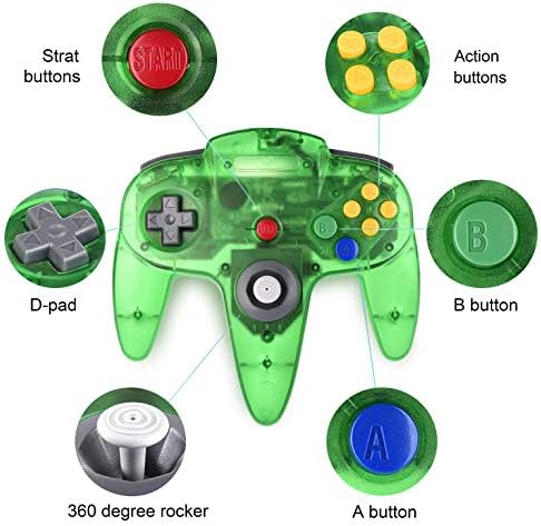 Mieder Classic N64 Controlador Joystick Remote para N64 Video Game System N64 Console-Jungle Green