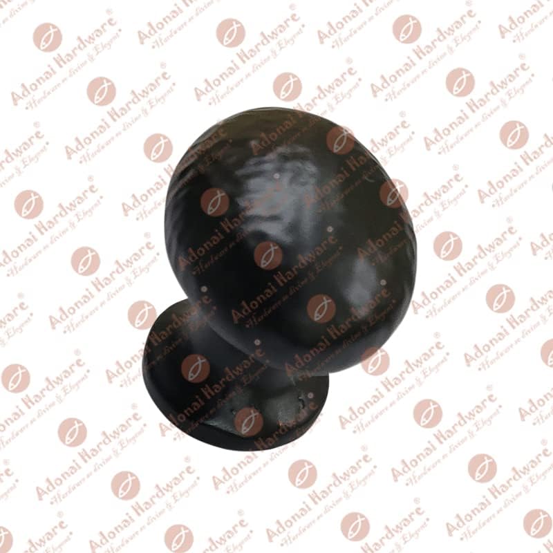 ADONAI HARDWARE Gabinete de ferro fundido em forma de ovo Geuel - botão de ferro - preto fosco