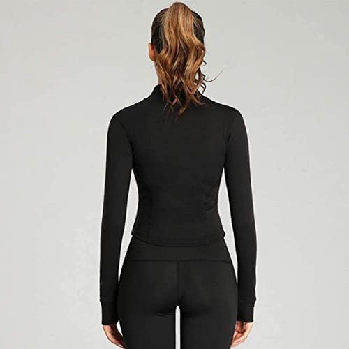 Nirelief Jacket for Women Sport Yoga Roupas femininas Luz leves com zíper de pista de corrida Treino de jaqueta esportiva Slim