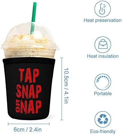 Toque em Snap ou NAP brasileiro Jiu Jitsu Coffee Cofe Sleeve Reutilable Neoprene Cups Porta para xícaras de bebidas quentes