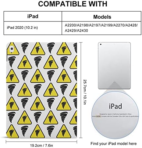 Tornado repetir capa de tablet laranja slim flip tampa protetora com suporte de lápis compatível para iPad 2020 （10.2in）