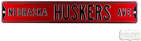 Nebraska Cornhuskers Avenue oficialmente licenciou aço autêntico 36x6 Red & White NCAA SIGN