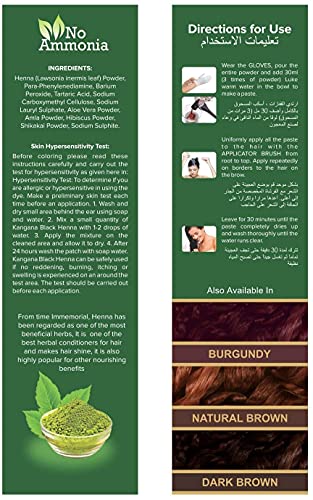 Kangana Black Henna Powder para cobertura cinza pó de henna preta natural para tinta / cor de cabelo | Naturals Henna Hair Color - 6 bolsas dentro - Total 60g
