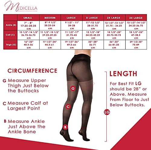 Medicella Pantyhose de compressão do pé aberto para mulheres 15-20 MMHG Qualidade médica