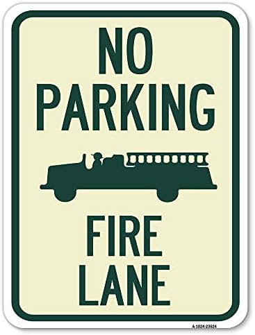 Sem estacionamento, Fire Lane com gráfico | 18 x 24 Sinal de estacionamento à prova de ferrugem de alumínio pesado x 24 | Proteja seu