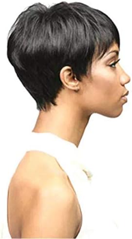 ANDONGNYWELL Short Human Hair Wigs for Women Wigs Short Hair Hair Hairiece False Wig False