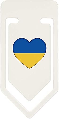 Azeeda 91mm 'Ucrânia Flag Love Heart' Clipe de papel plástico grande