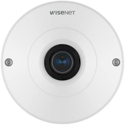 Hanwha Techwin QNF-8010 Rede WDR de 6MP 360 ° Fisheye Dome Camera com 1,14 mm focal fixo, conexão RJ45