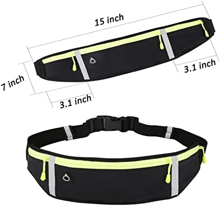 Pacote Fanny Bag de cintura com 3 bolsos Ponto de celular A bolsa com cinta de cinta elástica adequada para caminhadas