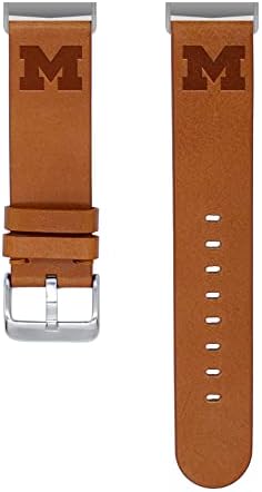 Affinity Bands Michigan Wolverines Premium Leather Watch Band compatível com Fitbit Versa 3 e Sense