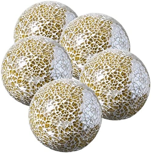 Ushy Housewares | Bolas decorativas | Bolas decorativas para tigelas centrais | Golls de tigelas de ouro Conjunto decorativo
