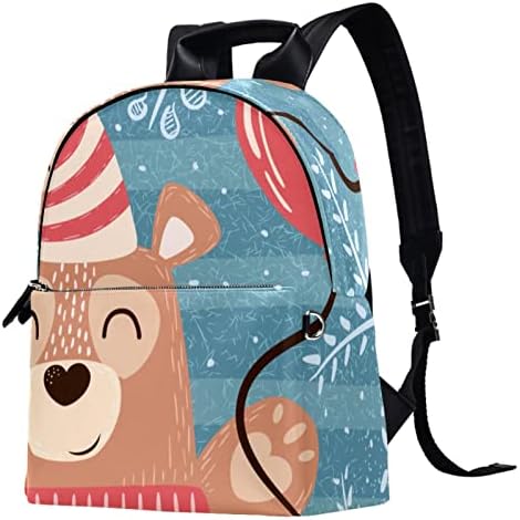 Tbouobt Leation Travel Mackpack Laptop Laptop Casual Mochila Para Mulheres Homens, Cartoon Urso de Natal Animal