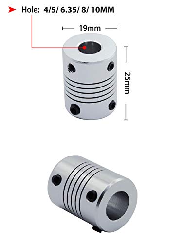 Conector flexível de acoplamento de eixo flexível de alumínio Couplador flexível para máquina CNC de impressora 3D e servo